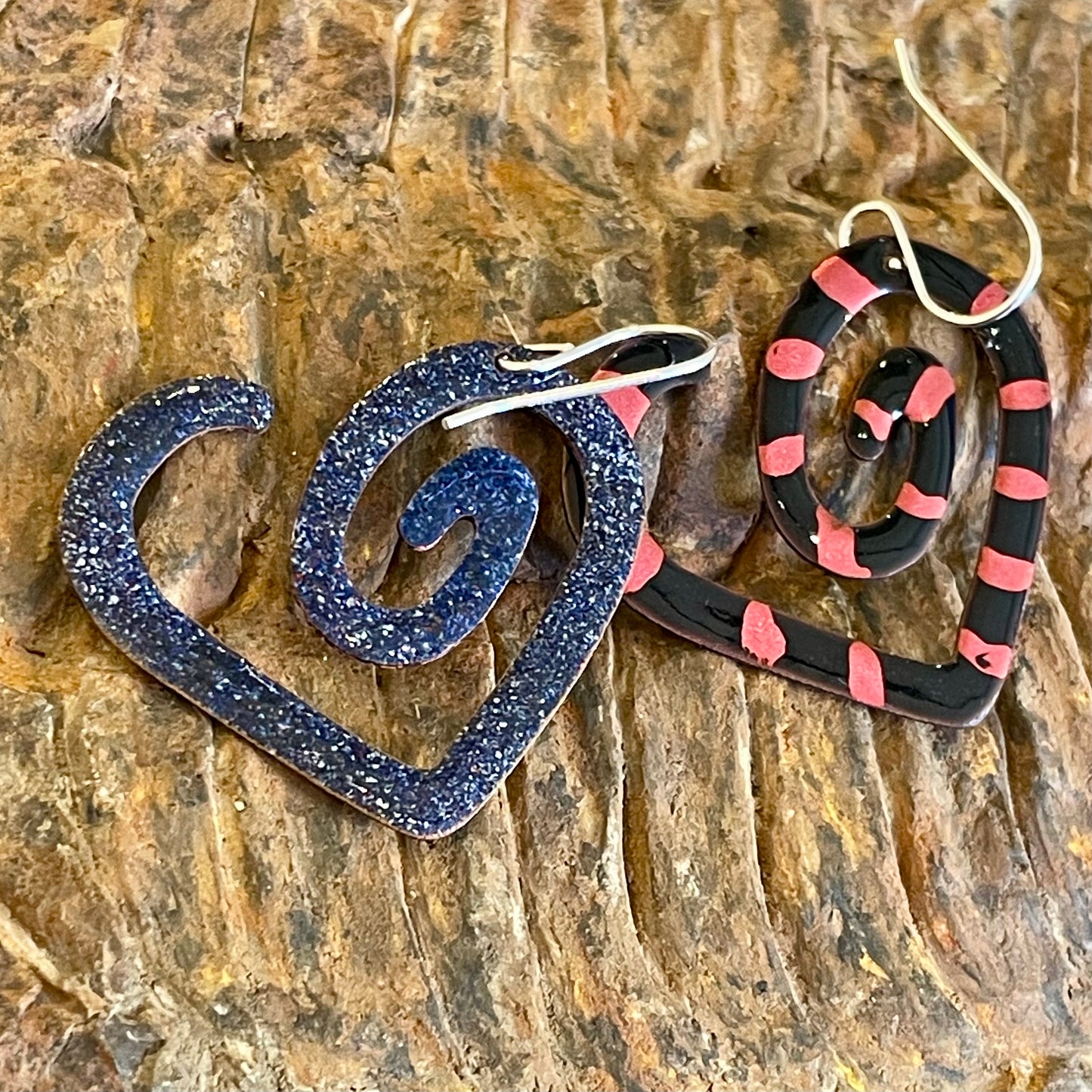 Black and Metallic Pink Hearts (not broken yet)