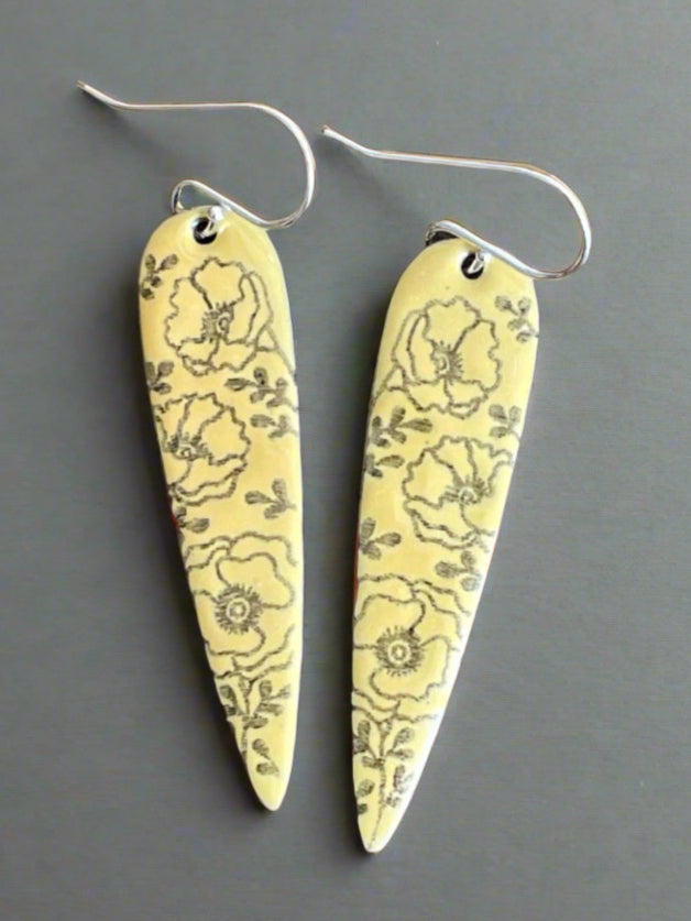Poppy Floral Pendant Earrings