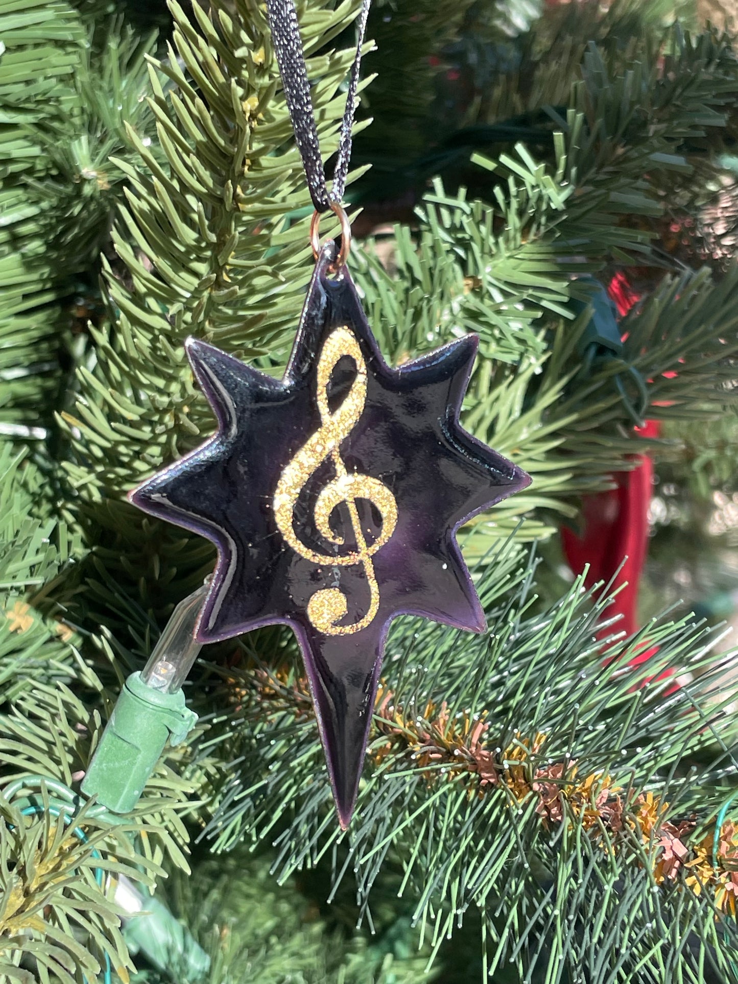 Treble Clef Christmas Star Ornament