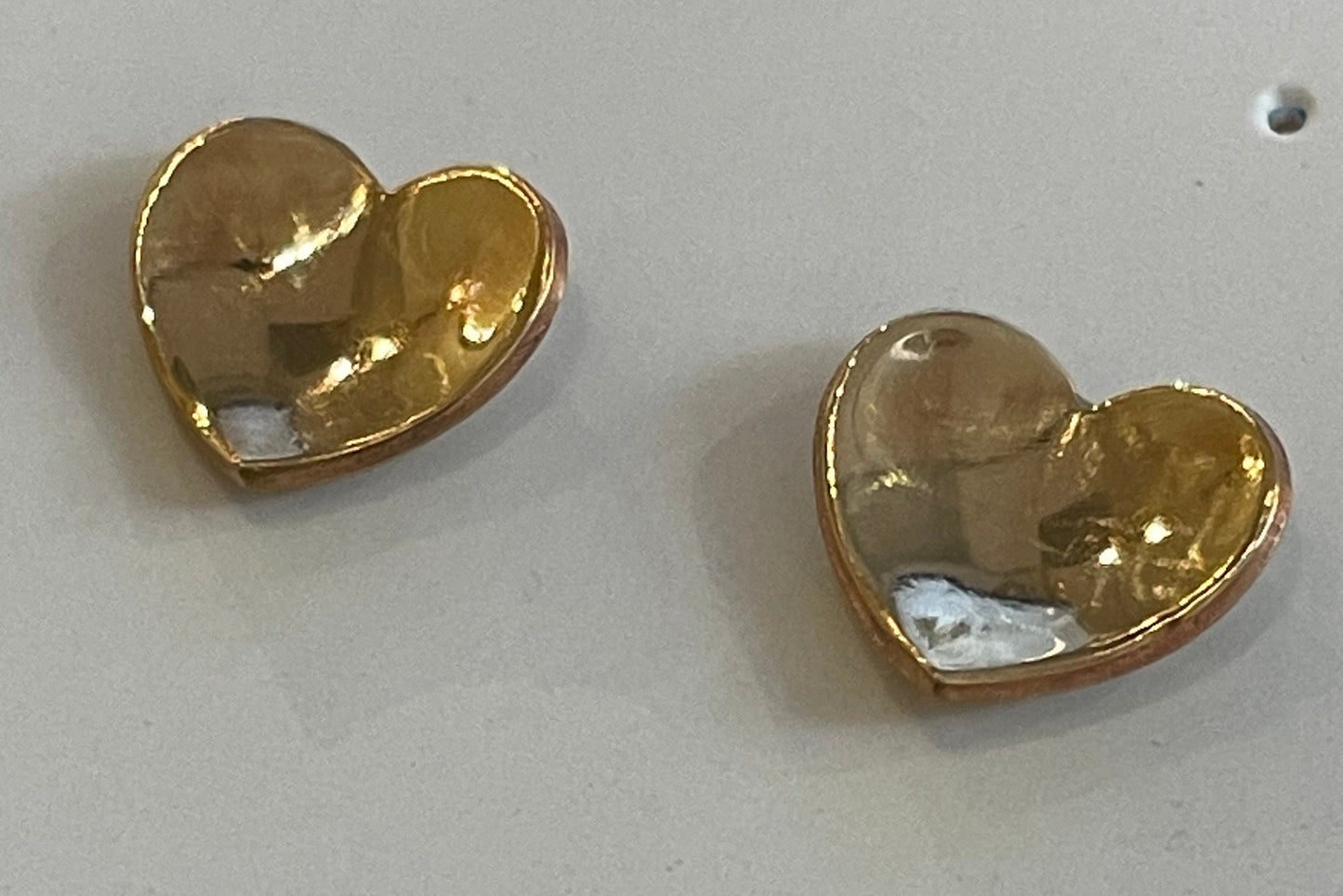 Brass Heart Studs De-domed
