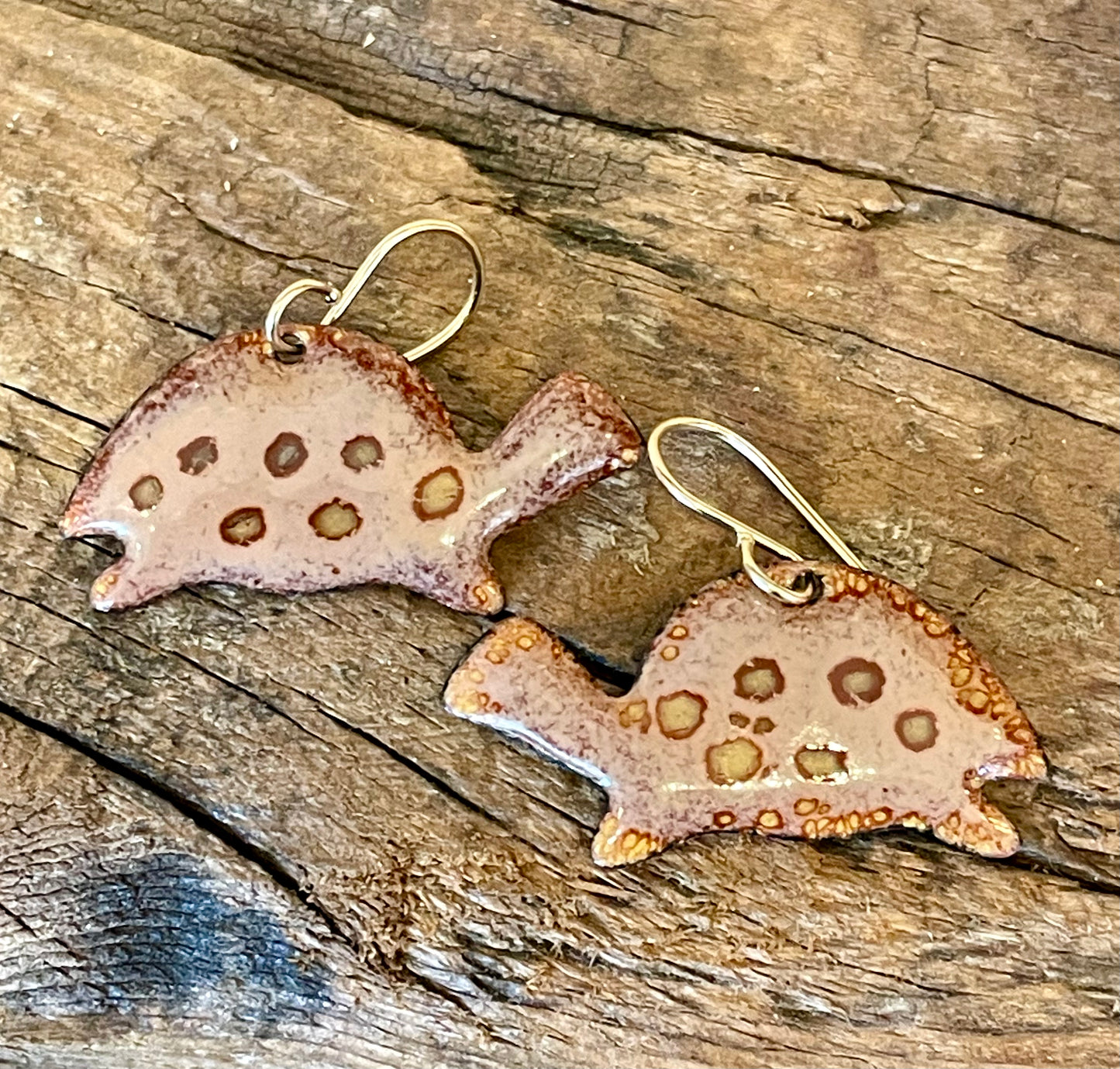 Tortoise Earrings in Enamel