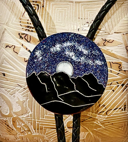 Moon Over Organ Mountains Bolo Tie