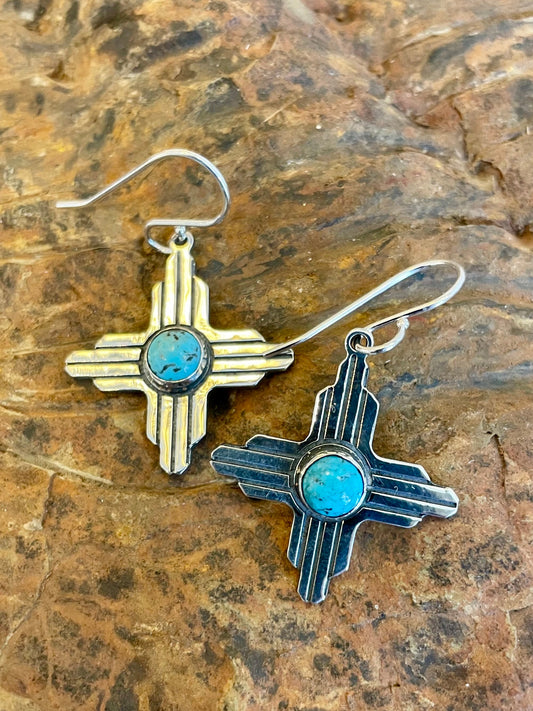 Zias in Argentium and Kingman Turquoise