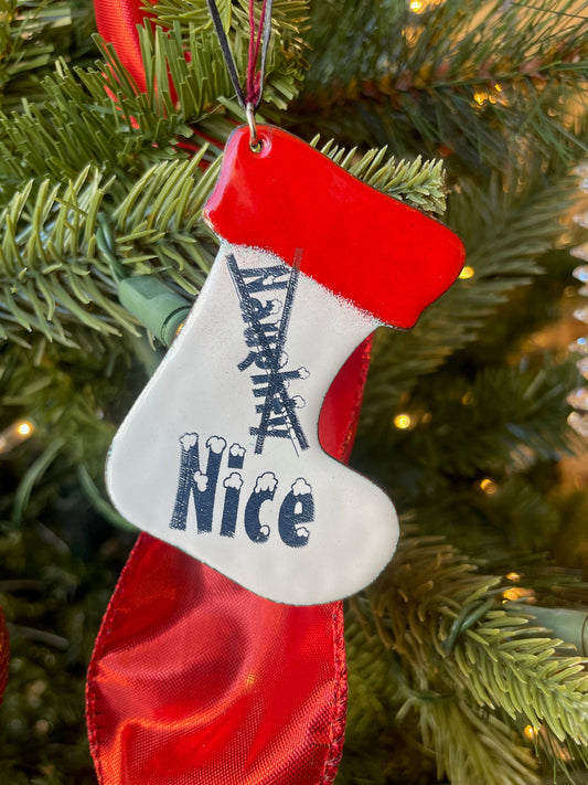 Christmas Stocking Ornament (Naughty or Nice)