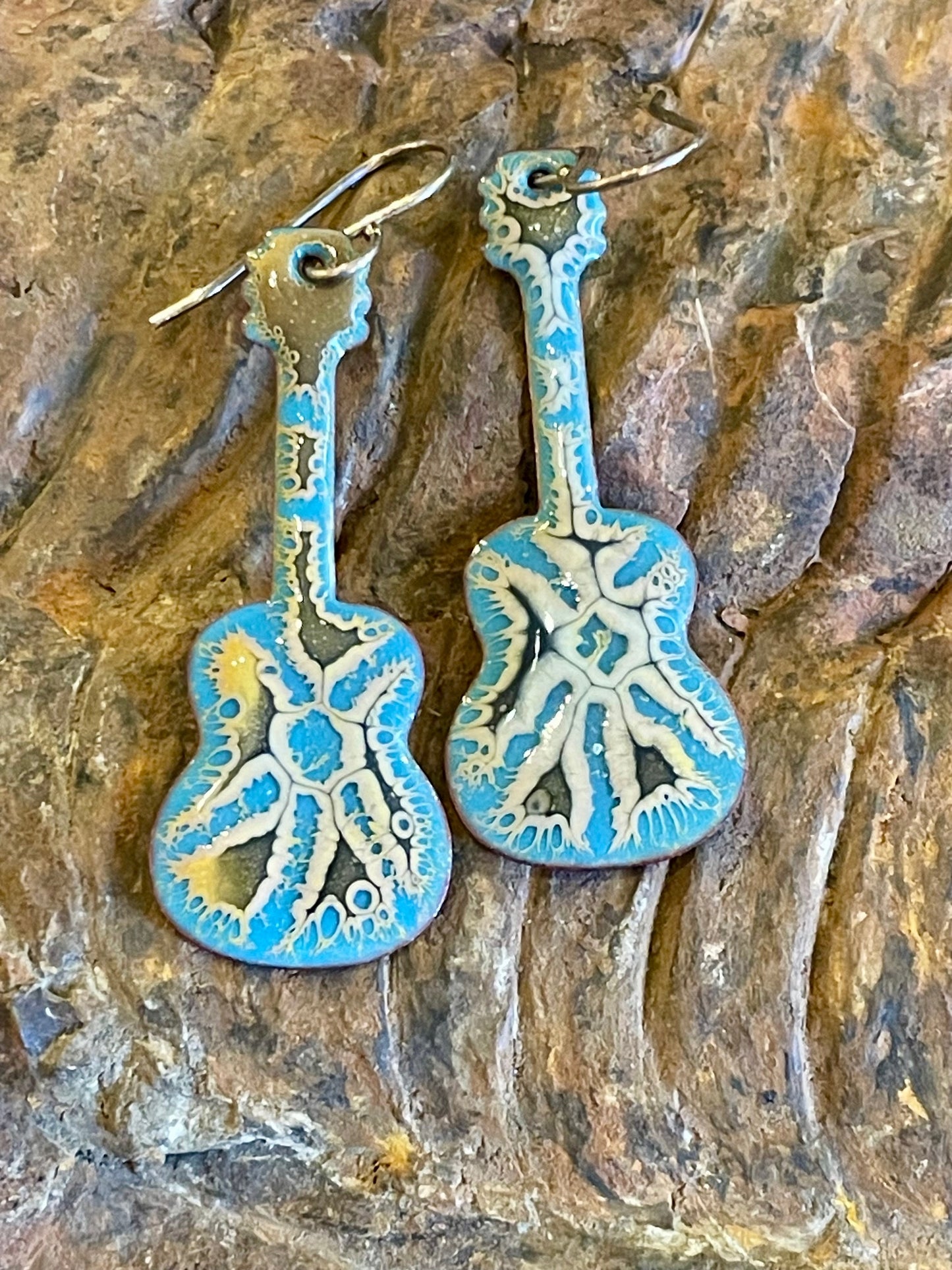 Turquoise psyched Guitar Earrings