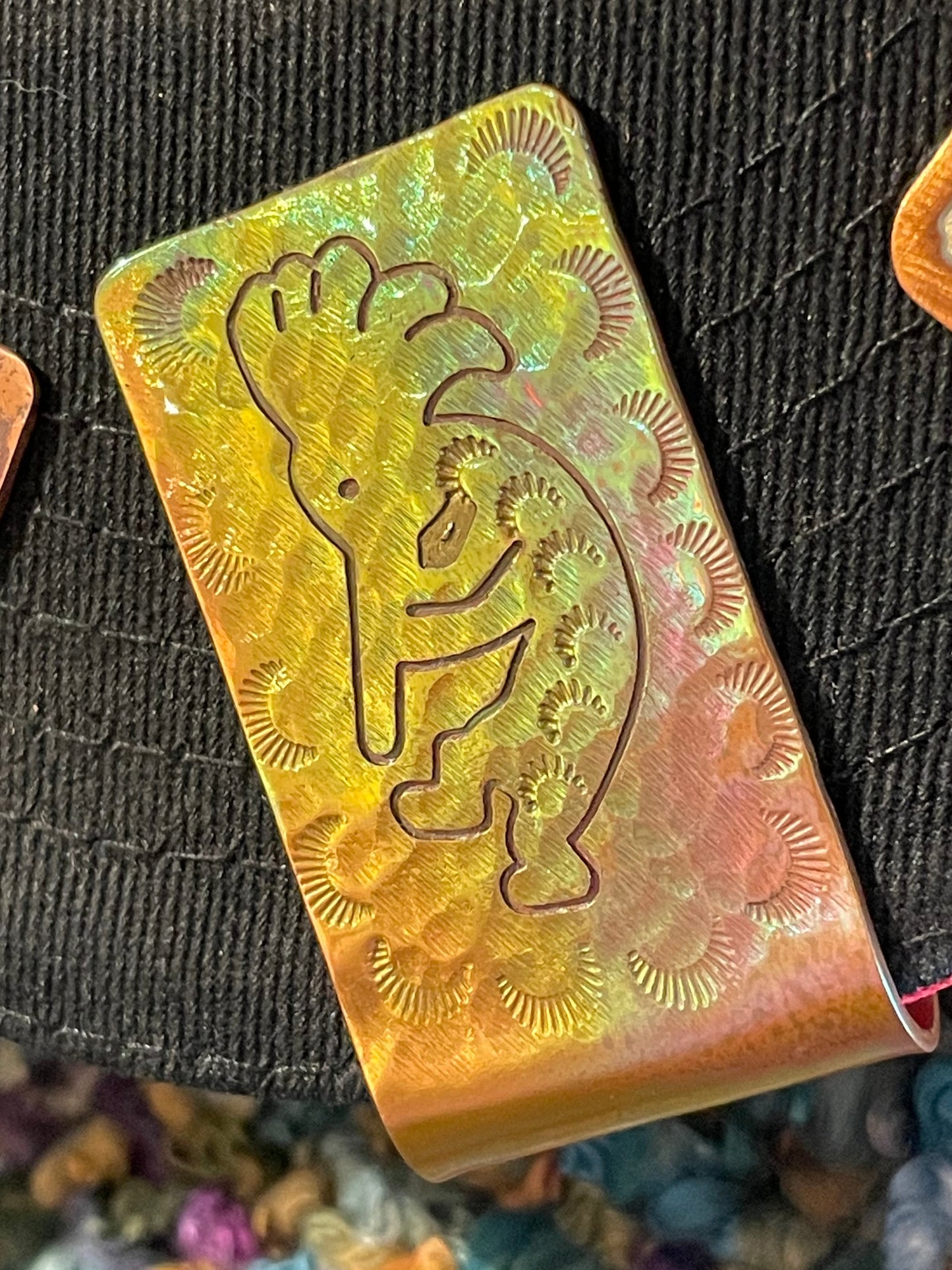 Kokopelli Hat Clip Forged Copper