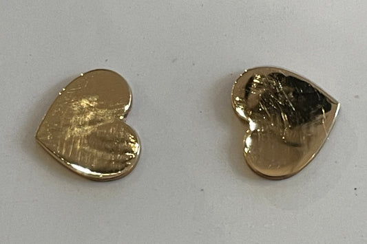 Brass Heart Studs